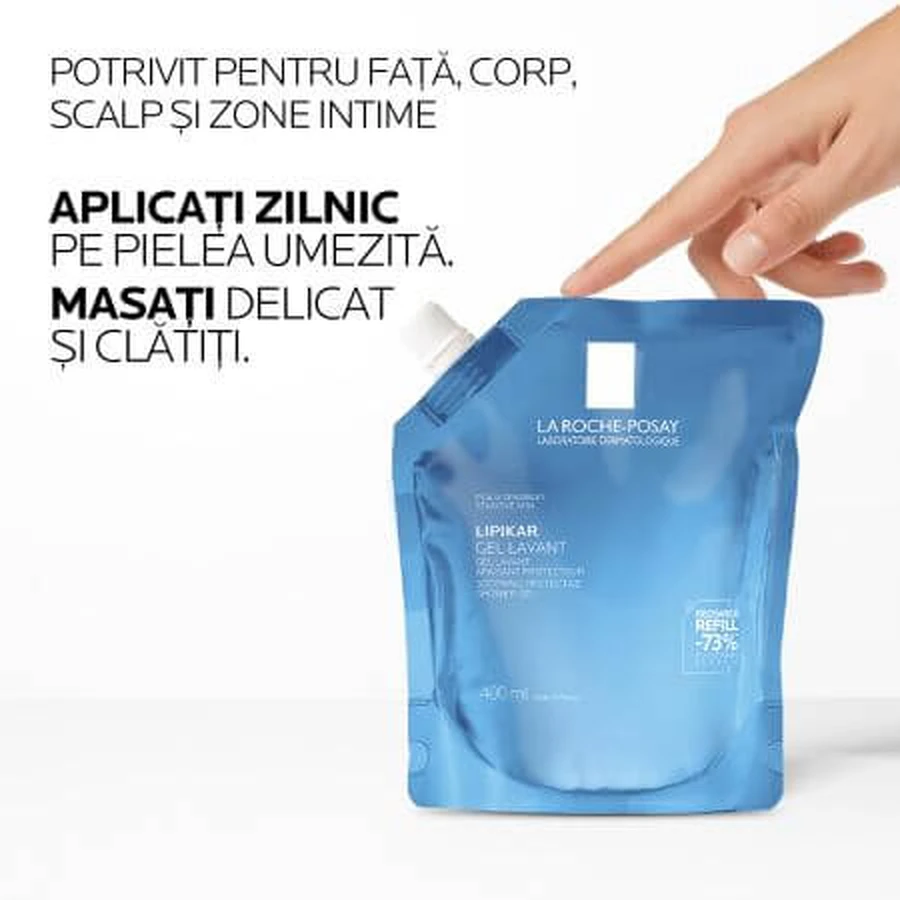 Livre Gel douche apaisant et protecteur pour peaux sensibles Lipikar, 400 ml, La Roche-Posay