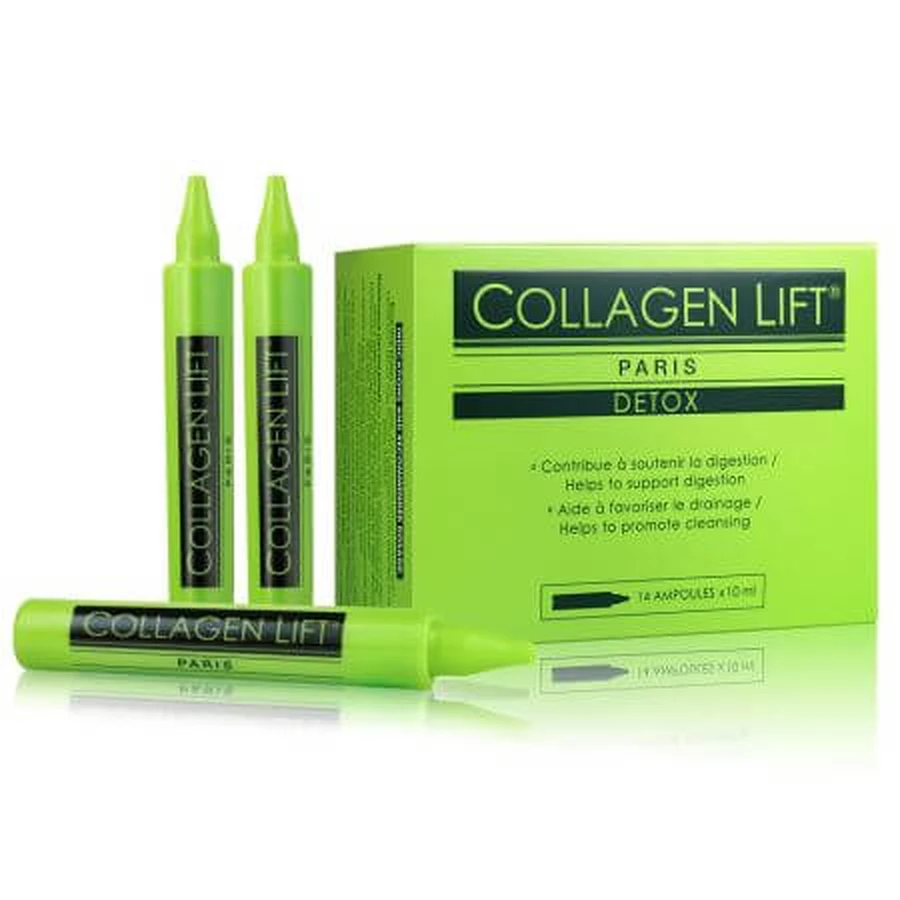 Collagen Detox Fläschchen, 14 Fläschchen x 10 ml, Collagen Lift