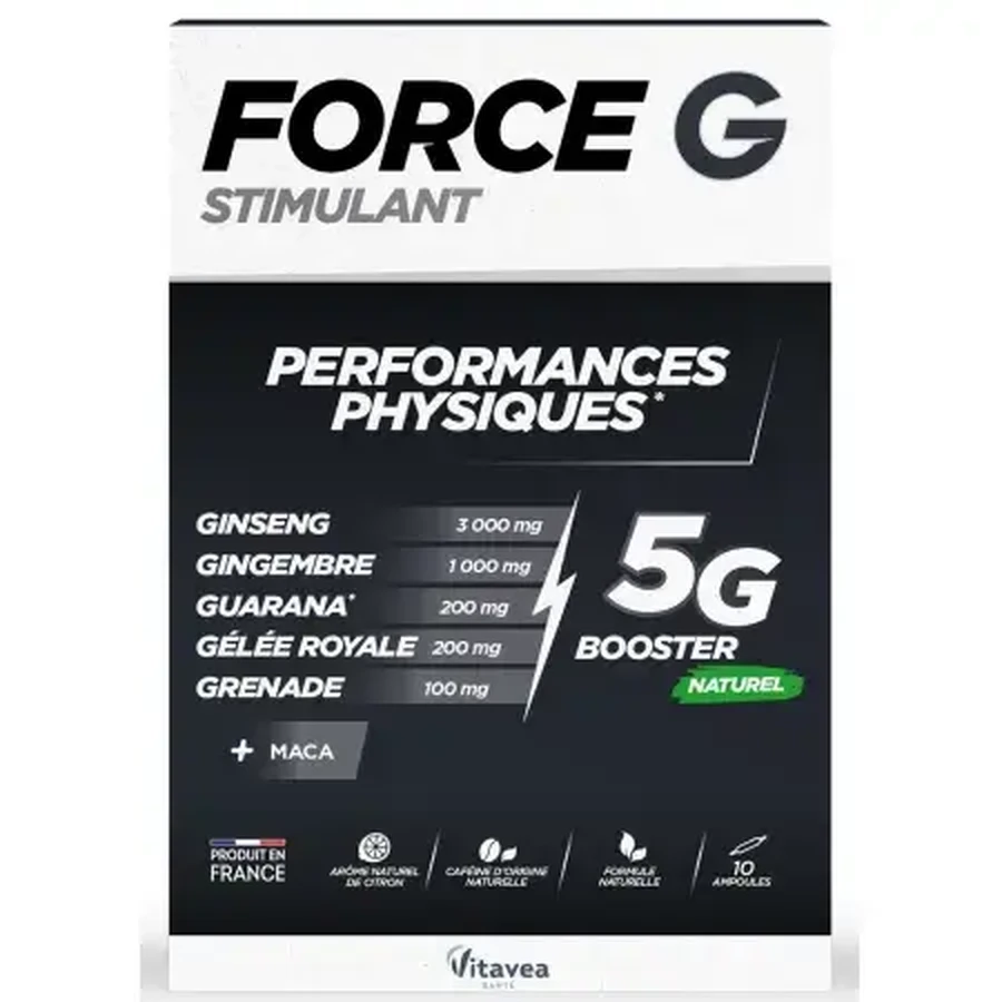 Force G Stimulant, 10 drinkable phials, Vitavea