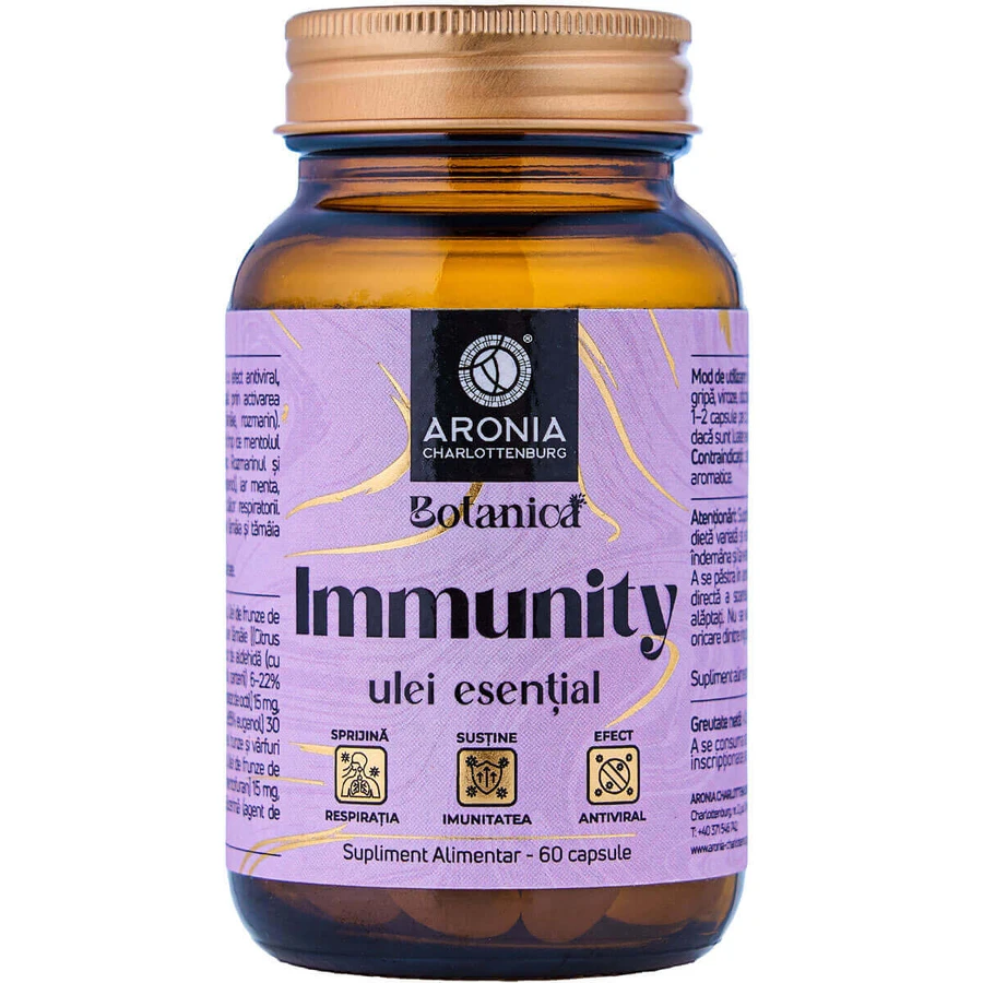 Essential Oil Immunity - Kapseln mit 7 ätherischen Ölen, die die Immunität, die Atmung und die natürlichen Abwehrkräfte des Körpers unterstützen | Botanica