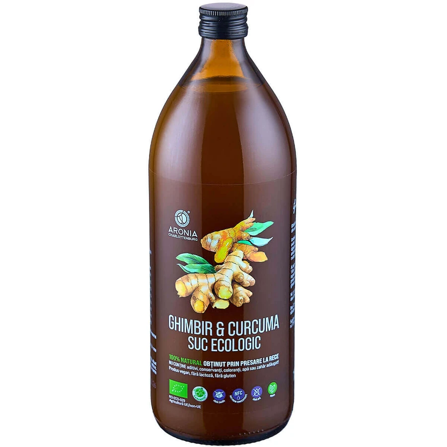 Jus de gingembre et de curcuma 100% naturel et biologique par 1 litre