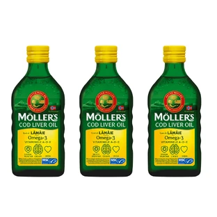 Möller's Omega 3 levertraan met citroensmaak, 3x250 ml