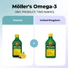 Moller’s Olio di fegato di merluzzo Omega 3, Integratori alimentari di omega-3 con EPA, DHA, vitamine A, D ed Ei, sgusto limone, 3x250 ml, Möller's