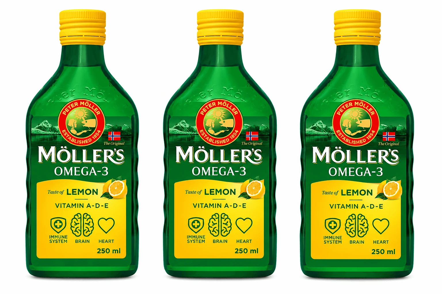 Möller's Cod liver oil with Omega-3, over 3 years, lemon flavor, 3 x…