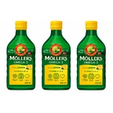 Ulei de ficat de cod cu Omega-3, peste 3 ani, aromă de lămâie, 3 x 250 ml, Möller's