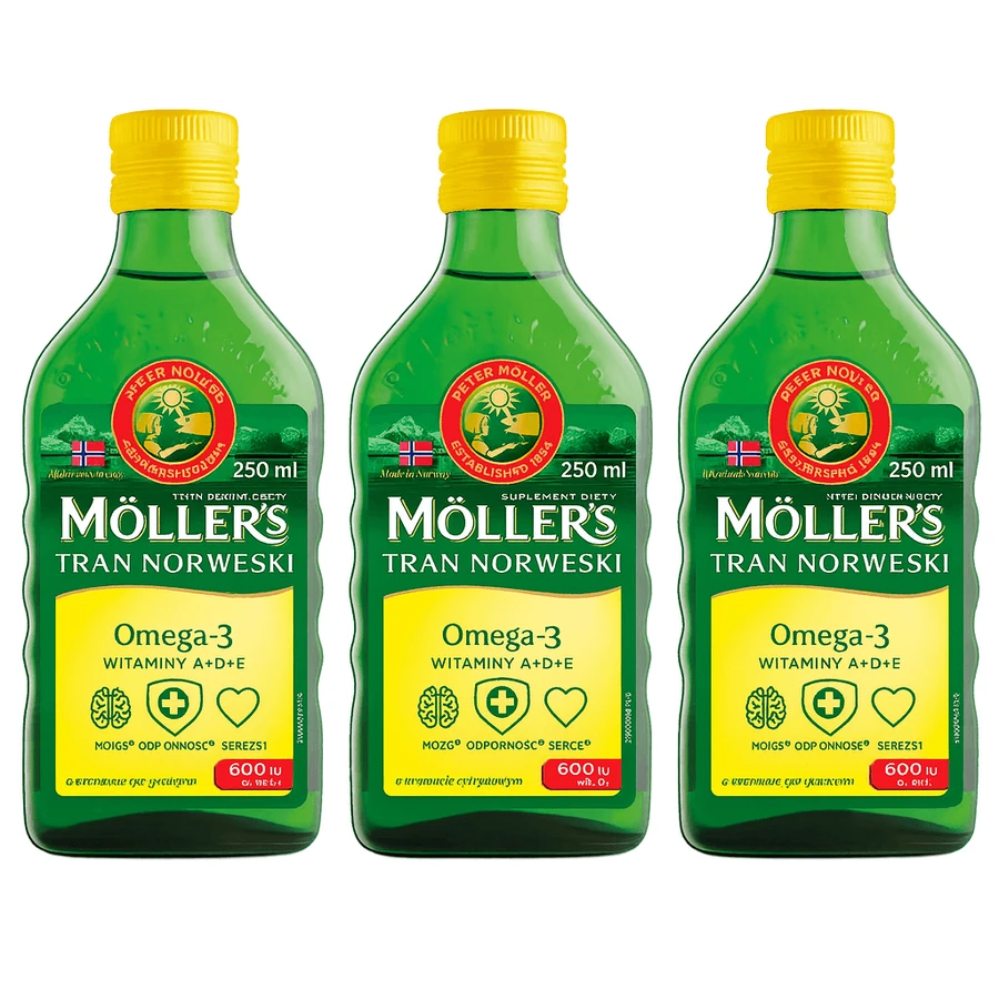 Aliment diététique norvégien de Moller, plus de 3 ans, arôme naturel, 3x250 ml