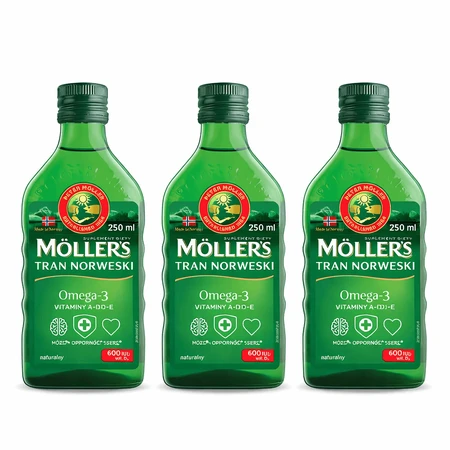 Aliment diététique norvégien de Moller, plus de 3 ans, arôme naturel, 3x250 ml