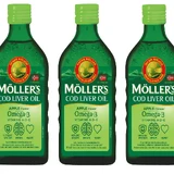 Möller's Omega-3 Levertraan, appelsmaak, 3x250 ml, Möller's