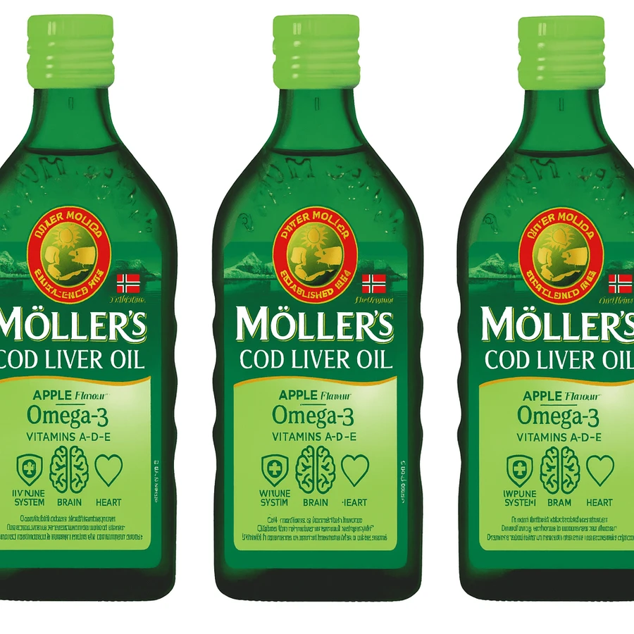 Fischöl, ab 3 Jahren, Apfelgeschmack, 3x250 ml, Möller's