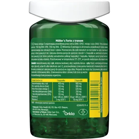 Aceite de pescado Forte Omega-3, 2 x 112 cápsulas, Möller's