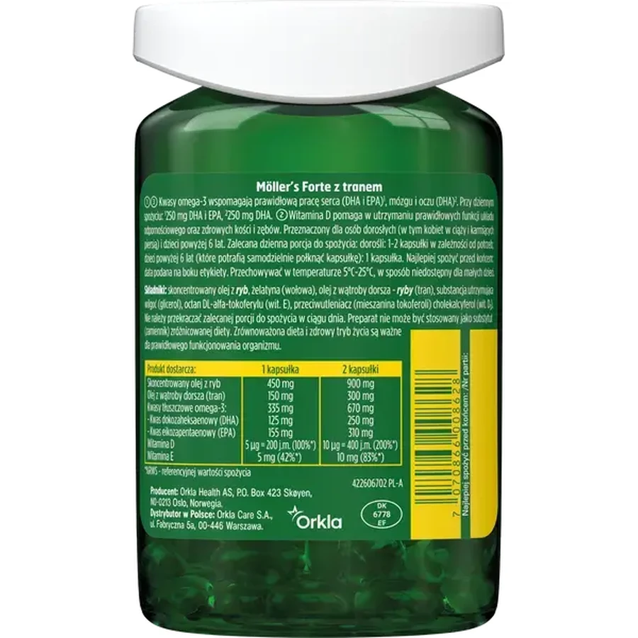 Aceite de pescado Forte Omega-3, 2 x 112 cápsulas, Möller's
