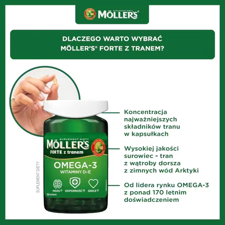 Aceite de pescado Forte Omega-3, 2 x 112 cápsulas, Möller's