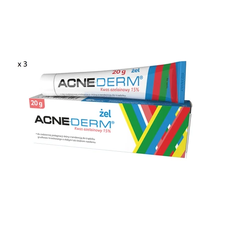 Anti-Akne Creme Acne-Derm, Azelainsäure 20 %, 3x20 g, Unia