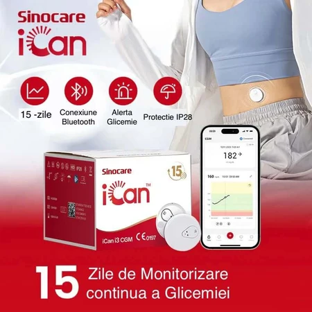 Pakket 2 stuks iCan i3 systeem voor continue glucosecontrole, Sinocare