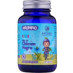 Aronino Kids Black Cumin Oil - 60 chewable capsules to support children's immunity, respiratory system and energy