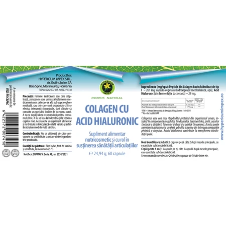 Capsules de Collagène avec Acide Hyaluronique, 60 capsules