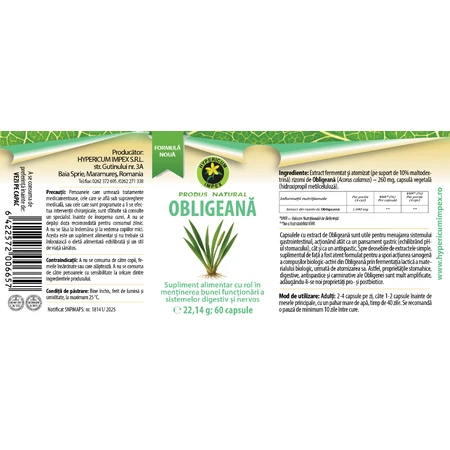 Obligeana capsules, 60 capsules