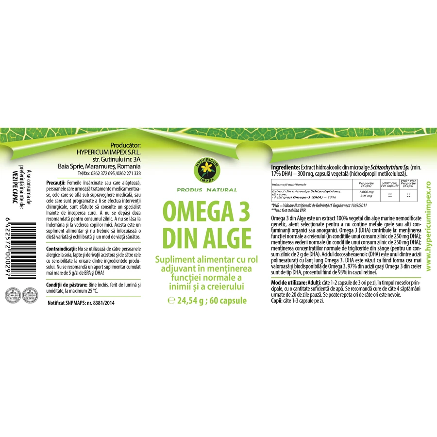 Omega 3 capsules van algen, 60 capsules