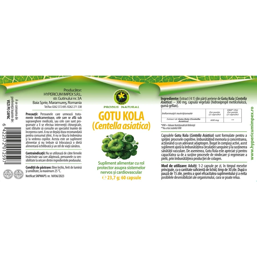 Gotu Kola Kapseln, 60 Kapseln