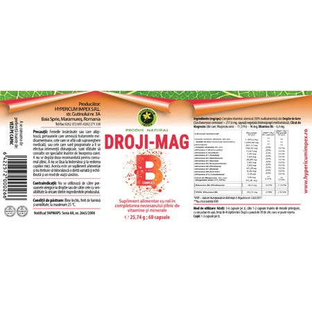 Droji-Mag cápsula complejo B, 60 cápsulas