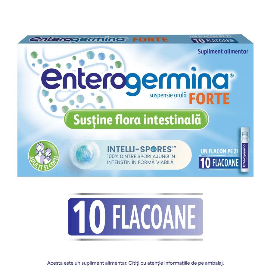 Enterogermina Forte 2×10 vials of 5 ml oral suspension, Sanofi