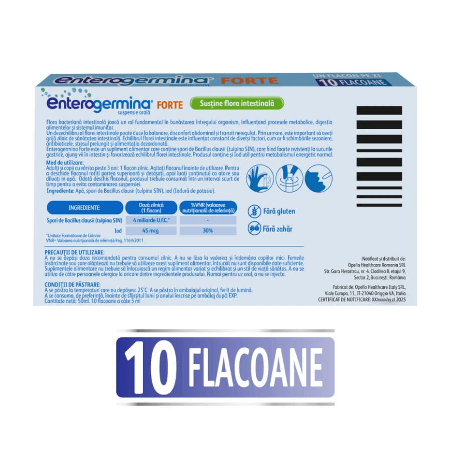 Enterogermina Forte, 3 x 10 vials x 5 ml oral suspension, Sanofi
