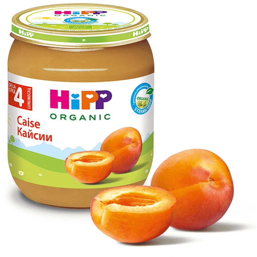 Organic Apricot puree, +4 months, 125 g, Hipp