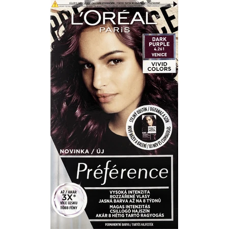 L'Oréal Paris Préférence Vivid Colors permanent hair color 4.261 Venice 150 ml