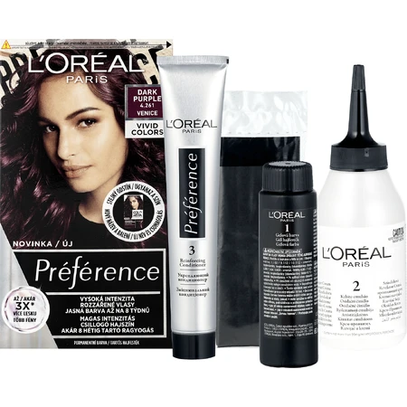 L'Oréal Paris Préférence Vivid Colors permanent hair color 4.261 Venice 150 ml