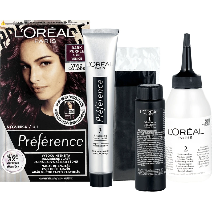 L'Oréal Paris Préférence Vivid Colors permanent hair color 4.261 Venice 150 ml