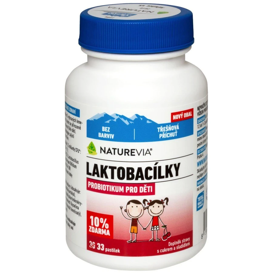 NatureVia Lactobacilli Kids kers 33 zuigtabletten