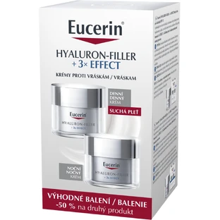Eucerin Hyaulor-Filler + 3x Effect Krem na dzień do skóry suchej + Krem na noc 2 x 50 ml