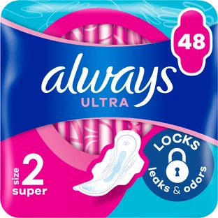 Compresas higiénicas Always Ultra Super (talla 2) con alas 48 unidades