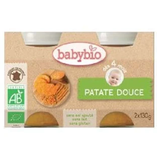 Organic sweet potato puree, +4 months, 2x 130g, BabyBio