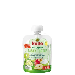 Organic Apple and Pear Puree with Tasty Turtle yoghurt, 85g, Holle