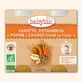 Puré ecológico de zanahoria, calabaza, manzana y pato, +8 meses, 2x200g, BabyBio
