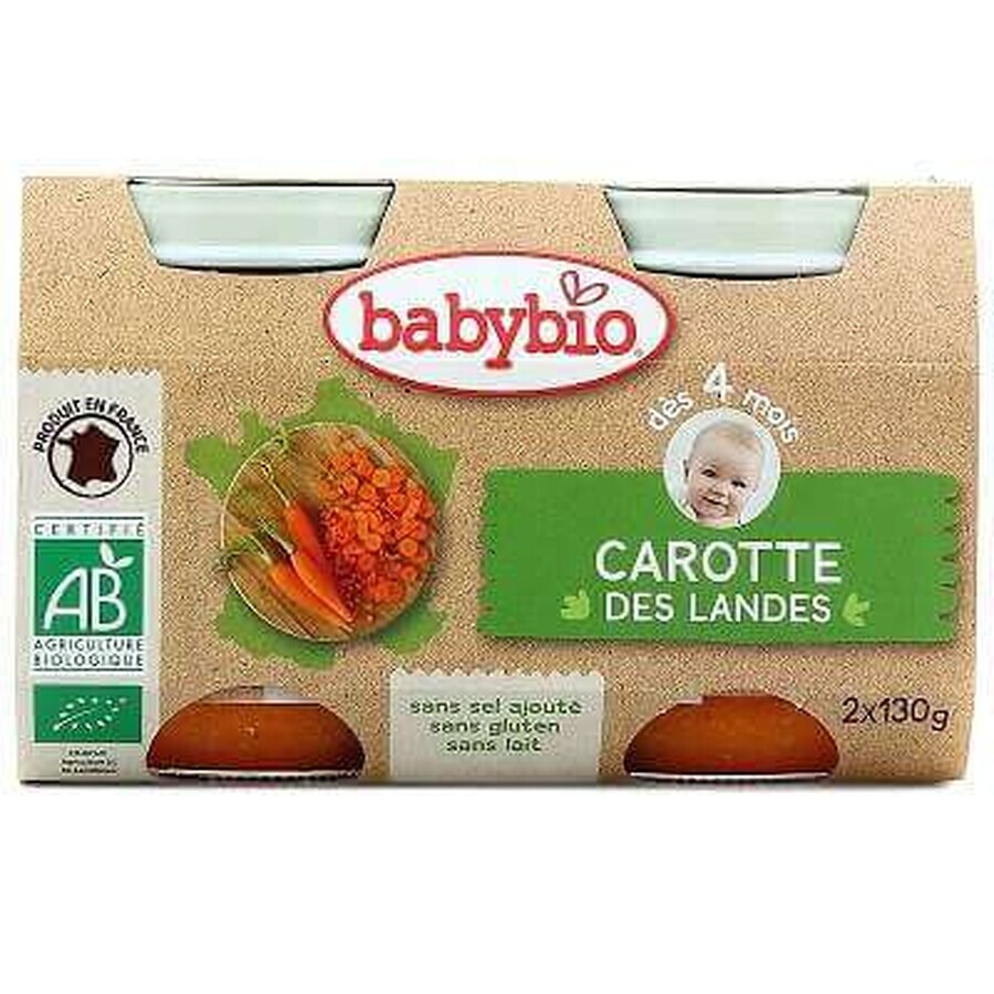 Buy Organic carrot puree, +4 months, 2x 130g, BabyBio Organic carrot puree, +4 months, 2x 130g, BabyBio