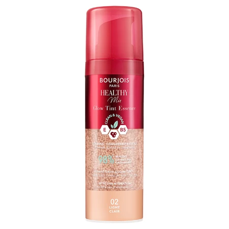 Bourjois Healthy Mix Glow Tint Essence, esencia hidratante para unificar el tono de la piel, 02 light clair, 30 ml