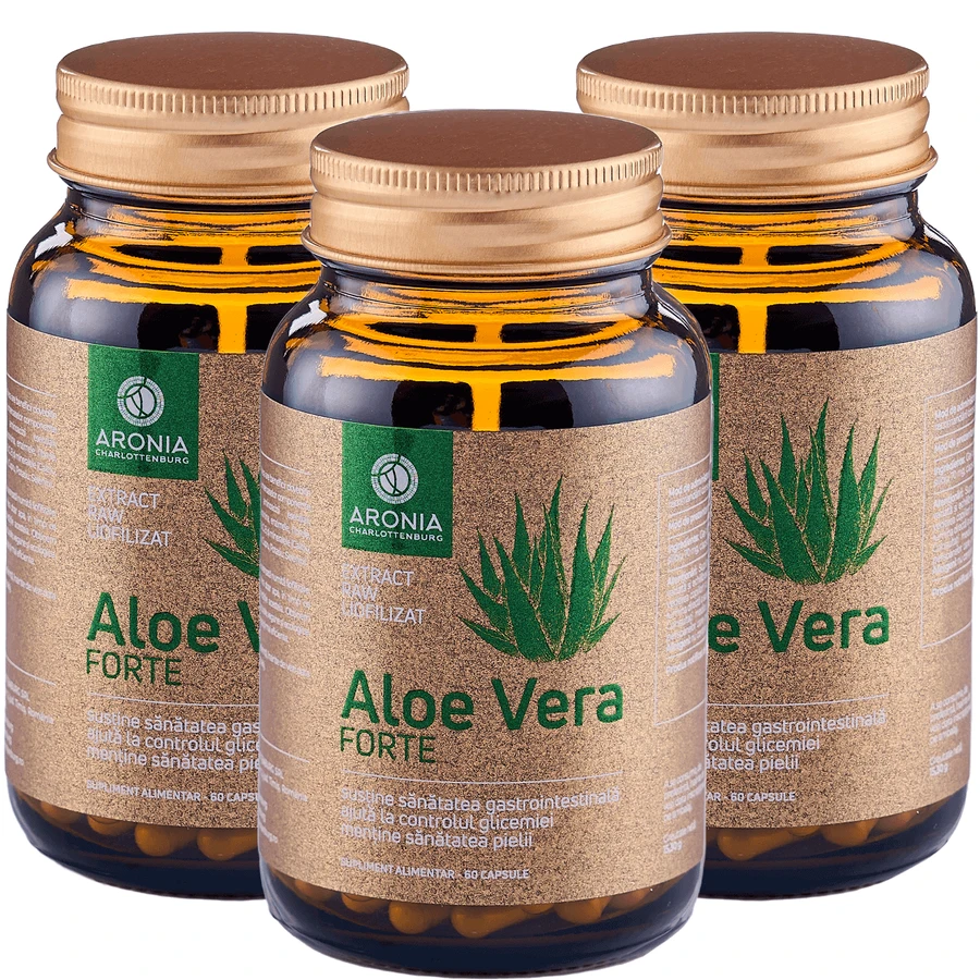 PROMO: 3 Frascos Aloe Forte 60 Cápsulas, Aronia