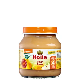 Puré de pera bio, 125 g, Holle Alimentos para bebés