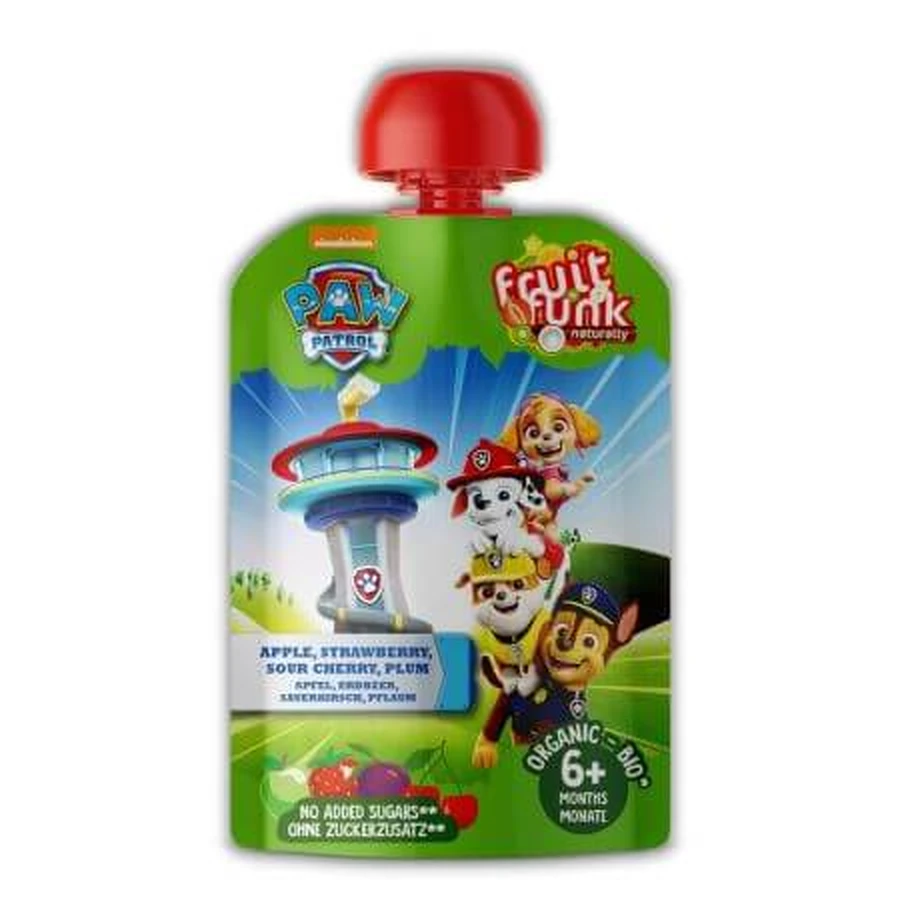 Bio-Fruchtpüree Paw Patrol, 6 Monate+, 90 g, Fruitfunk