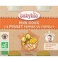 Organic mashed sweet corn and free range chicken meat, +8months, 2X200g, BabyBio