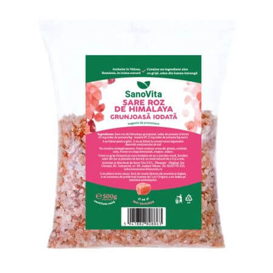 Sel rose iodé de l'Himalaya, 500 g, Sanovita