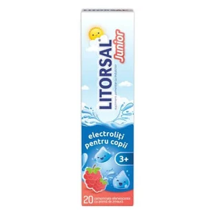 Litorsal Junior électrolytes au goût de framboise, 20 comprimés effervescents, Zdrovit