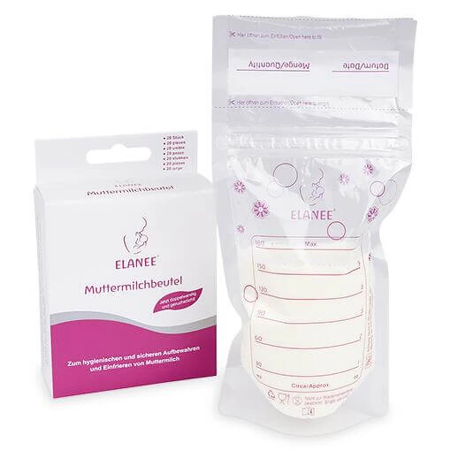 Breast milk storage bags, 180 ml, 20 pieces, Elanee