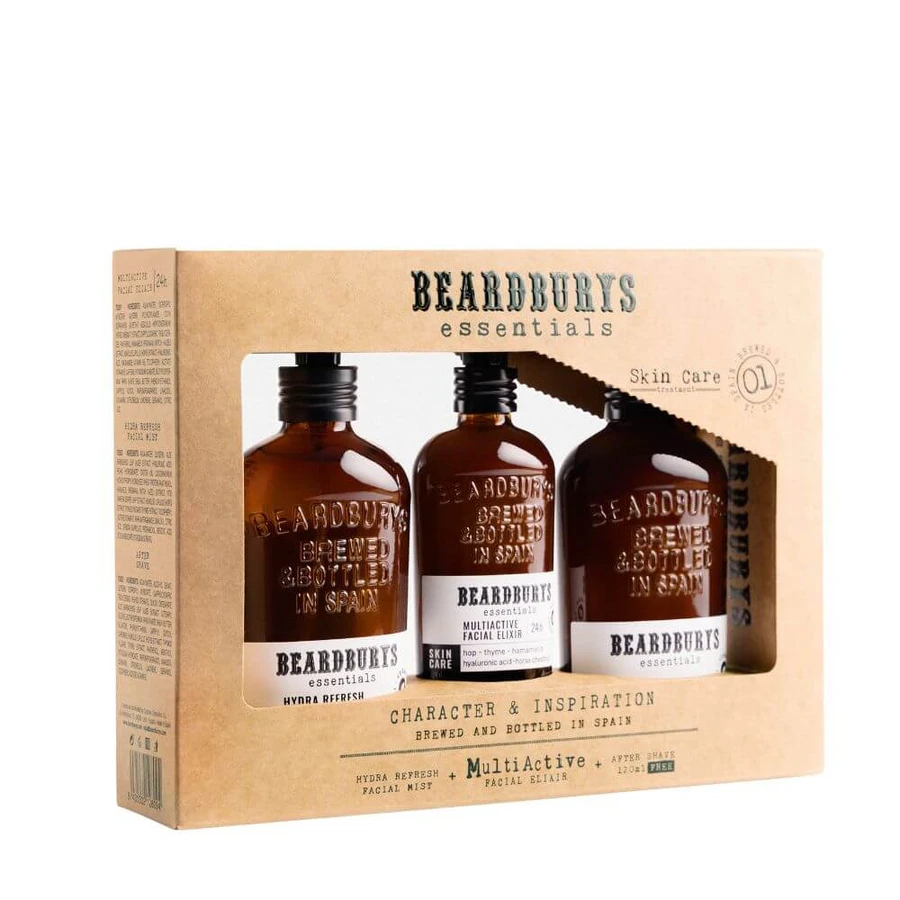 Set de soins du visage spray + élixir + après-rasage, Beardburys Essentials