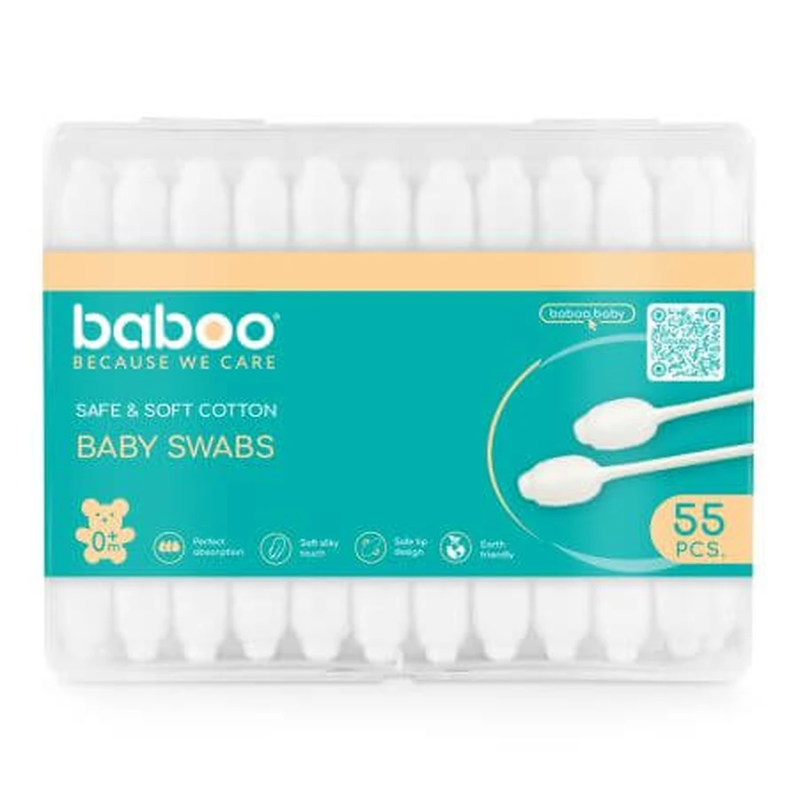 Baberos de algodón con protección, 55 piezas, Baboo