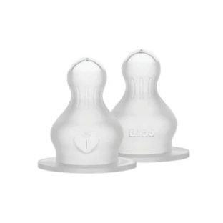 Set van 2 siliconen spenen, trage doorstroming, Slabbetjes