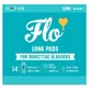 Serviettes absorbantes longues avec charbon actif pour l'incontinence urinaire, 14 pièces, Flo