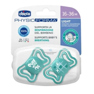 Pacifier PhysioForma Light Glow, Blue, 16-36 months, 2 pieces, Chicco